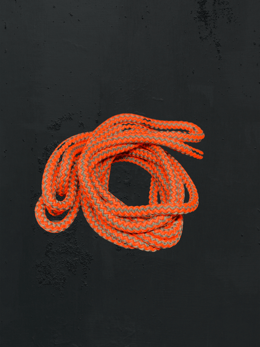 Сиво-оранжеви връзки за обувки - кръгли