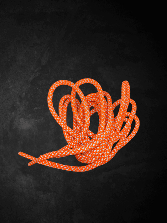 Оранжеви, светлоотразителни връзки за обувки - кръгли