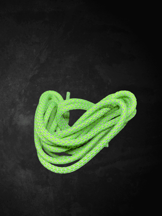 Зелени, светлоотразителни връзки за обувки - кръгли
