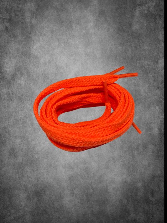Оранжеви връзки за обувки - плоски
