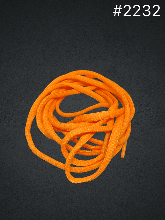 Оранжеви връзки за обувки - полу-кръгли