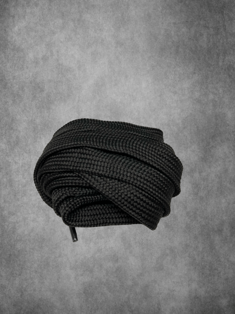 Черни връзки за обувки - плоски